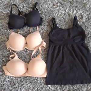 3 nursing bras and one nursing tank lot